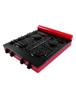 PARRILLA DE GAS 4 QUEM PORCELANIZADA NEGRO/ROJO