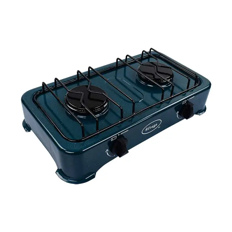 PARRILLA DE GAS 2 QUEM PORCELANIZADA VERDE FRAGA