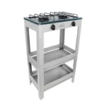 PARRILLA DE GAS 2 QUEM ESMALTADA GRIS/VERDE