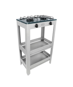 PARRILLA DE GAS 2 QUEM ESMALTADA GRIS/VERDE