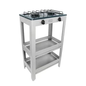 PARRILLA DE GAS 2 QUEM ESMALTADA GRIS/VERDE
