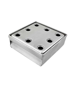 COLADERA DE ACERO INOX 15X15CM C/TRAMPA INTEGRADA