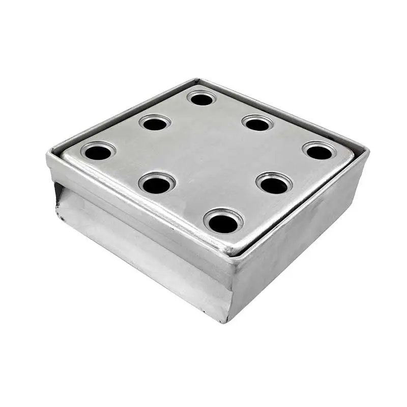 COLADERA DE ACERO INOX 15X15CM C/TRAMPA INTEGRADA