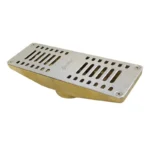 COLADERA RECTANGULAR D LATÓN C/REJILLA INOX P/EXTE