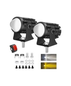 Par Faros Luces LED para Motos Auto Doble Color Auxiliares, Alta Potencia y Eficiencia - Código: PF-MD80
