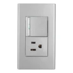 PLACA ARMADA 2 V. APAGADOR+ 1 CONTACTO GRIS