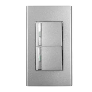 PLACA ARMADA 2 V. APAGADOR SENCILLO GRIS KLEY