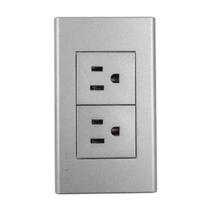 PLACA ARMADA 2 V. CONTACTO DUPLEX GRIS KLEY