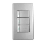 PLACA ARMADA 3 V. APAGADOR SENCILLO GRIS KLEY