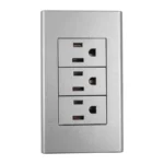 PLACA ARMADA 3 V. CONTACTO ATERRIZADO GRIS KLEY