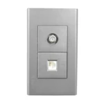 PLACA ARMADA 2 V. BOTON DE T. V +TELEFONO GRIS KLE