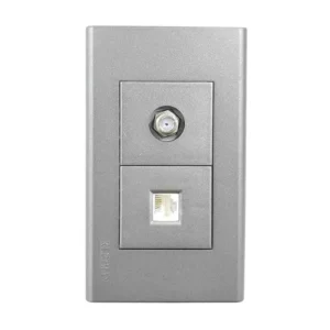 PLACA ARMADA 2 V. BOTON DE T. V +TELEFONO GRIS KLE