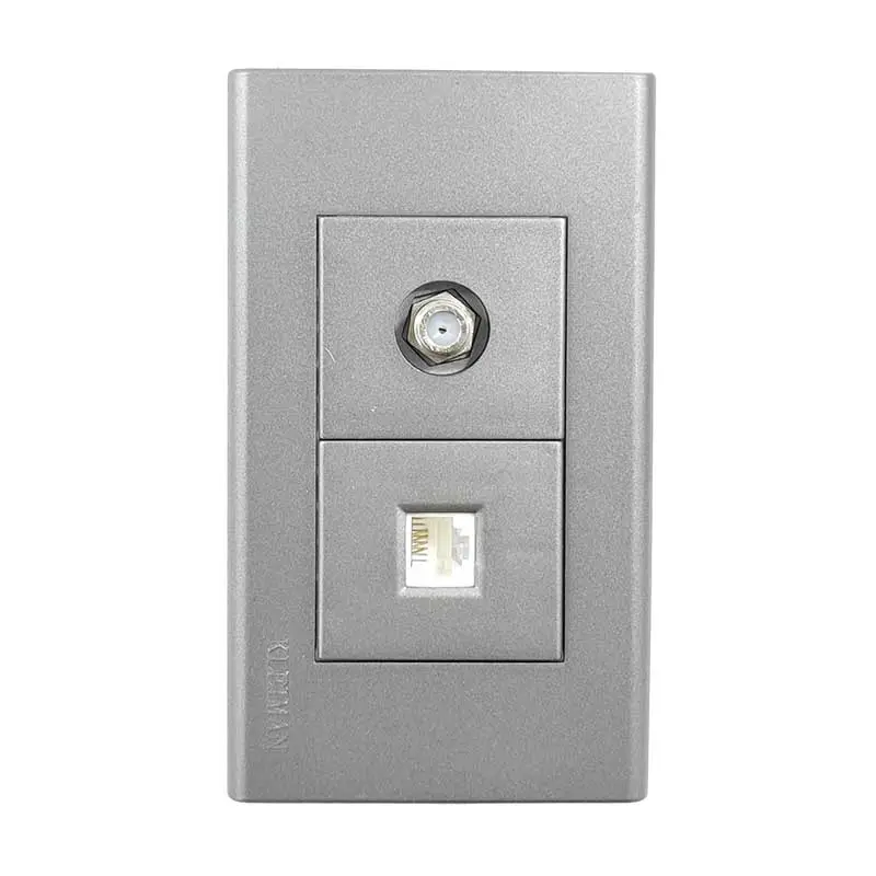 PLACA ARMADA 2 V. BOTON DE T. V +TELEFONO GRIS KLE