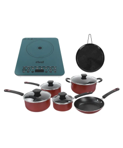 PARRILLA DE INDUCCION+COMAL+BATERIA 5PZAS