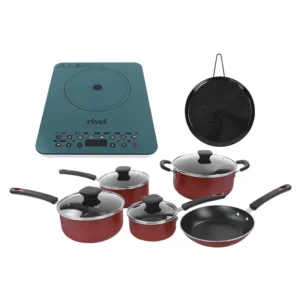 PARRILLA DE INDUCCION+COMAL+BATERIA 5PZAS