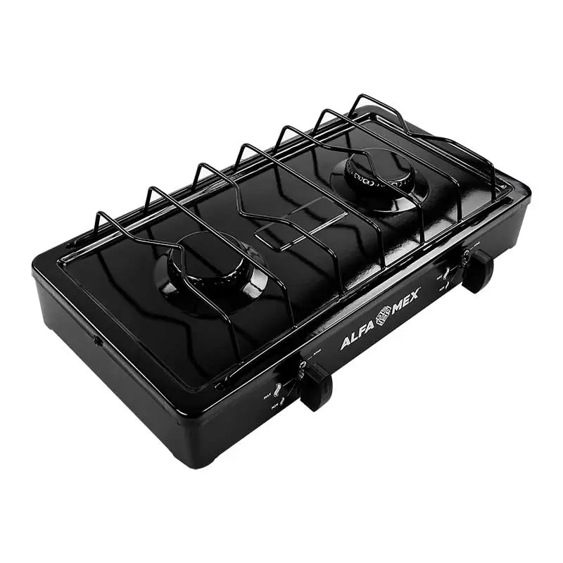 PARRILLA DE GAS 2 QUEM ESMALTADA NEGRO ALFAMEX