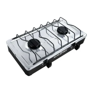 PARRILLA DE GAS 2 QUEM A/INOX NEGRO ALFAMEX