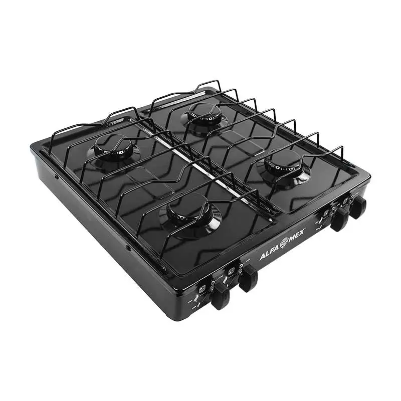 PARRILLA DE GAS 4 QUEM ESMALTADA NEGRO ALFAMEX