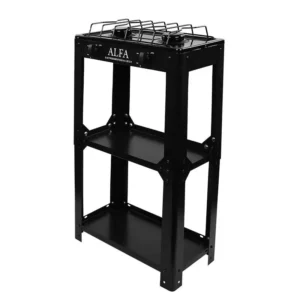 PARRILLA DE GAS 2 QUEM PORCELANIZADA NEGRO ARMABLE