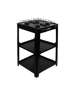 PARRILLA DE GAS 4 QUEM PORCELANIZADA NEGRO ARMABLE