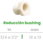 Reducción Bushing Conekta 3/4 a 1/2" - Construcción Compacta y Precisa - rb1 - Diseñada para Conexiones de Agua