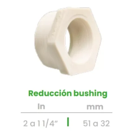 Reducción Bushing Conekta 2 a 1 1/4" - Construcción Robusta y Duradera - rb11 - Perfecta para Conexiones de Agua