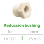 Reducción Bushing Conekta 1 a 1/2" - Alta Resistencia y Durabilidad - rb2 - Ideal para Uso Residencial