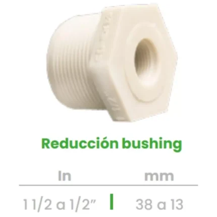 Reducción Bushing Conekta 1 1/2 a 1/2" - Construcción Precisa y Versátil - rb7 - Compatible con Sistemas Residenciales