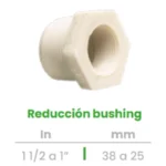 Reducción Bushing Conekta 1 1/2 a 1" - Alta Resistencia y Precisión - rb9 - Diseñada para Uso Comercial