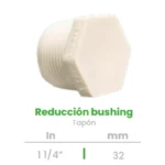 Reducción Bushing con Tapón Conekta 1 1/4" - Alta Calidad y Funcionalidad - rbt1 - Diseñado para Instalaciones de Agua