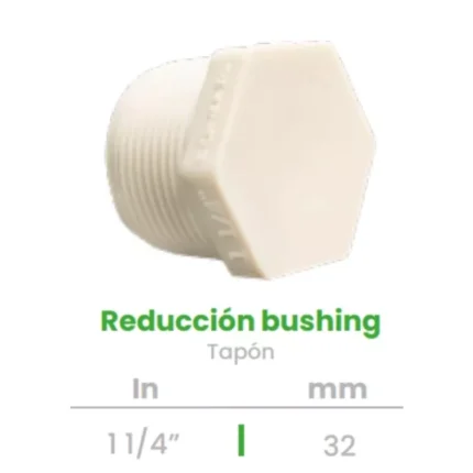 Reducción Bushing con Tapón Conekta 1 1/4" - Alta Calidad y Funcionalidad - rbt1 - Diseñado para Instalaciones de Agua