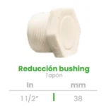 Reducción Bushing con Tapón Conekta 1 1/2" - Construcción Fiable y Versátil - rbt2 - Ideal para Proyectos Profesionales