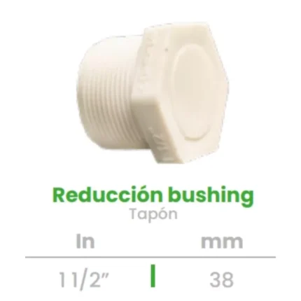 Reducción Bushing con Tapón Conekta 1 1/2" - Construcción Fiable y Versátil - rbt2 - Ideal para Proyectos Profesionales