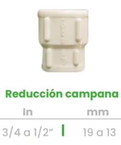 Reducción Campana Conekta 3/4 a 1/2" - Construcción Robusta y Fiable - rc1 - Ideal para Conexiones de Agua