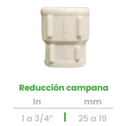 Reducción Campana Conekta 1 a 3/4" - Construcción Versátil y Duradera - rc3 - Compatible con Sistemas Hidráulicos