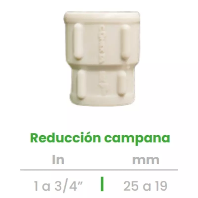 Reducción Campana Conekta 1 a 3/4" - Construcción Versátil y Duradera - rc3 - Compatible con Sistemas Hidráulicos