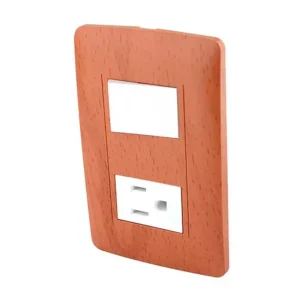 APAGADOR Y CONTACTO WOODEN C/PLACA
