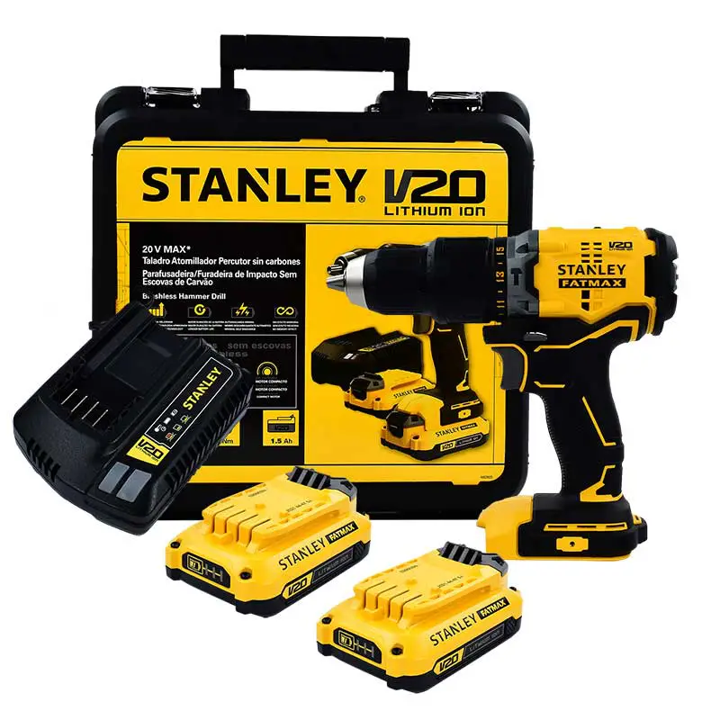 TALADRO PERCUTOR 1/2" 20V C/2BAT/CARGA/MALETA