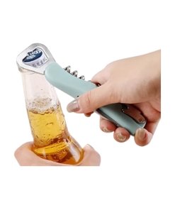 Sacacorchos Multifuncional 4 en 1 de Acero Inoxidable, Ideal para Vino, Cerveza y Más, Alta Durabilidad destapador