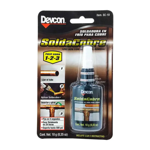SOLDADURA EN FRIO P/COBRE 10 G BOTE DEVCON