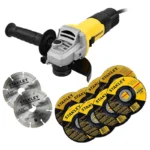 MINIESMERILADORA 4 1/2" 750W + 10 DISCOS