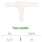 Tee Unión Conekta 3/8" - Construcción Compacta y Fiable - t1 - Ideal para Conexiones de Agua
