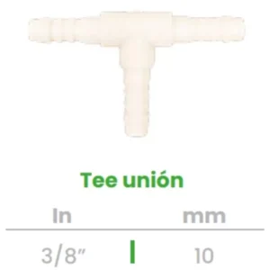Tee Unión Conekta 3/8" - Construcción Compacta y Fiable - t1 - Ideal para Conexiones de Agua