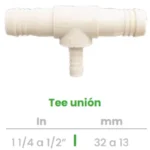 Tee Unión Conekta 1 1/4 a 1/2" - Solución Compacta y Precisa - t10 - Compatible con Instalaciones de Agua