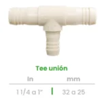 Tee Unión Conekta 1 1/4 a 1" - Construcción Resistente y Funcional - t12 - Ideal para Uso Industrial