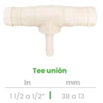 Tee Unión Conekta 1 1/2 a 1/2" - Solución Compacta y Precisa - t14 - Diseñada para Uso Residencial