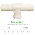 Tee Unión con Cuerda Interior Conekta 1 1/2 a 1" - Precisión y Funcionalidad - t17 - Perfecta para Uso Comercial
