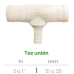 Tee Unión Conekta 2 a 1" - Reducción Funcional y Fiable - t21 - Perfecta para Uso Industrial