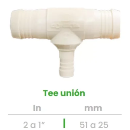 Tee Unión Conekta 2 a 1" - Reducción Funcional y Fiable - t21 - Perfecta para Uso Industrial