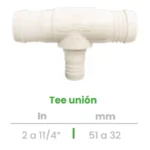 Tee Unión Conekta 2 a 1 1/4" - Solución Compacta y Fiable - t23 - Compatible con Sistemas Comerciales